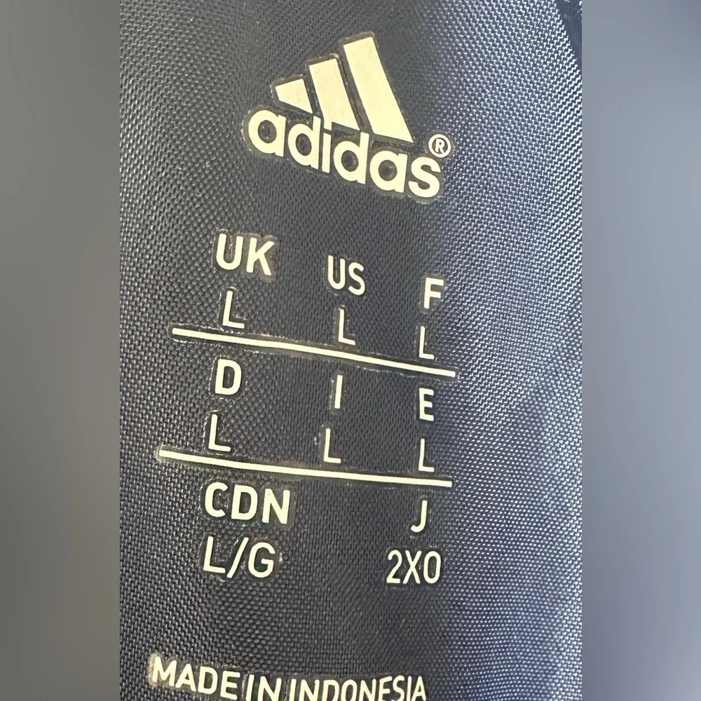 adidas | Men’s 3 Stripe Navy & White Windbreaker With Hidden Hood, Size L